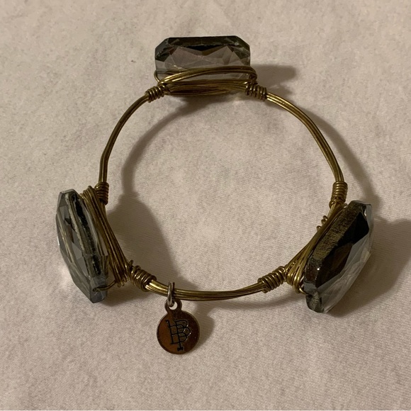 Bourbon and Boweties • gold bangle Smokey grey stones - Picture 7 of 7